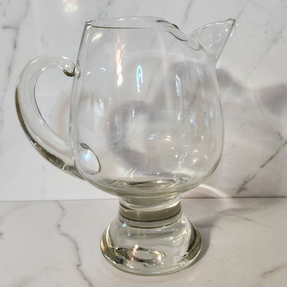 MCM Darren Ransdell Clear Rounded Glass Martini Cocktail Pitcher with Base - Picture 4 of 4